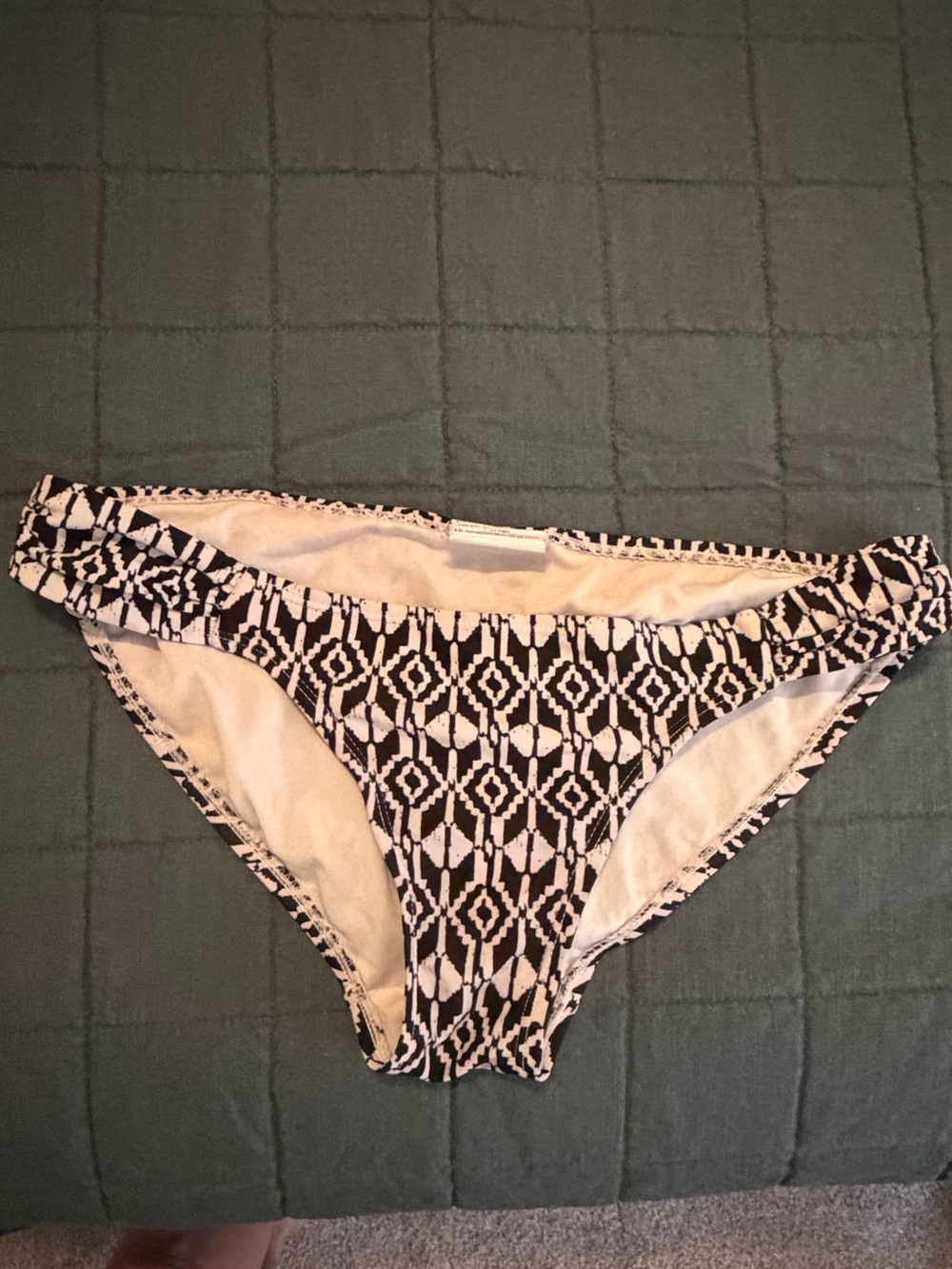 Black and White Geometric Bikini Bottom